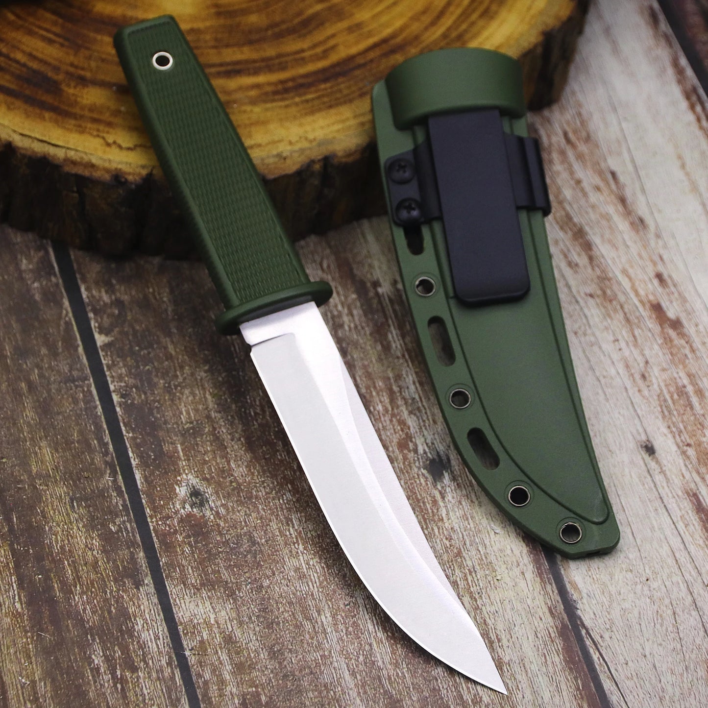 WPKOPYA(USA) Outdoor Hunting Straight Knife with sheath, Camp rescue Straight Knife, Jungle tool knife